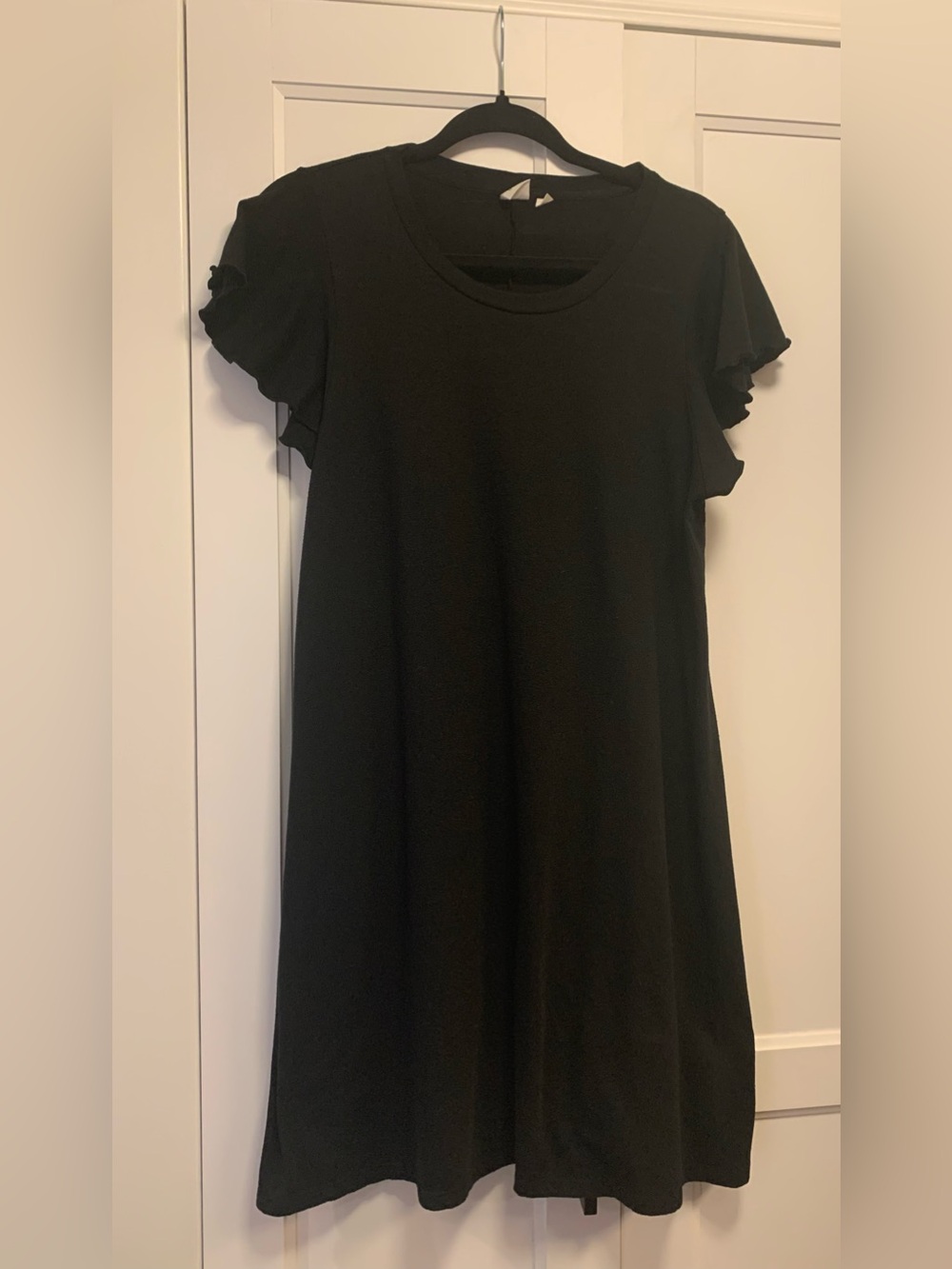 GAP Black Flutter Sleeve T-Shirt Dress Women’s Large soft stretch casual travel